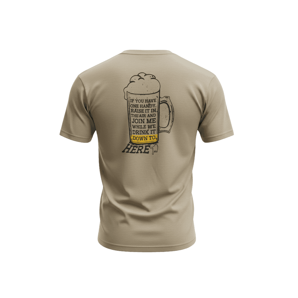 Top Dog T-Shirt — Khaki (Print) — back