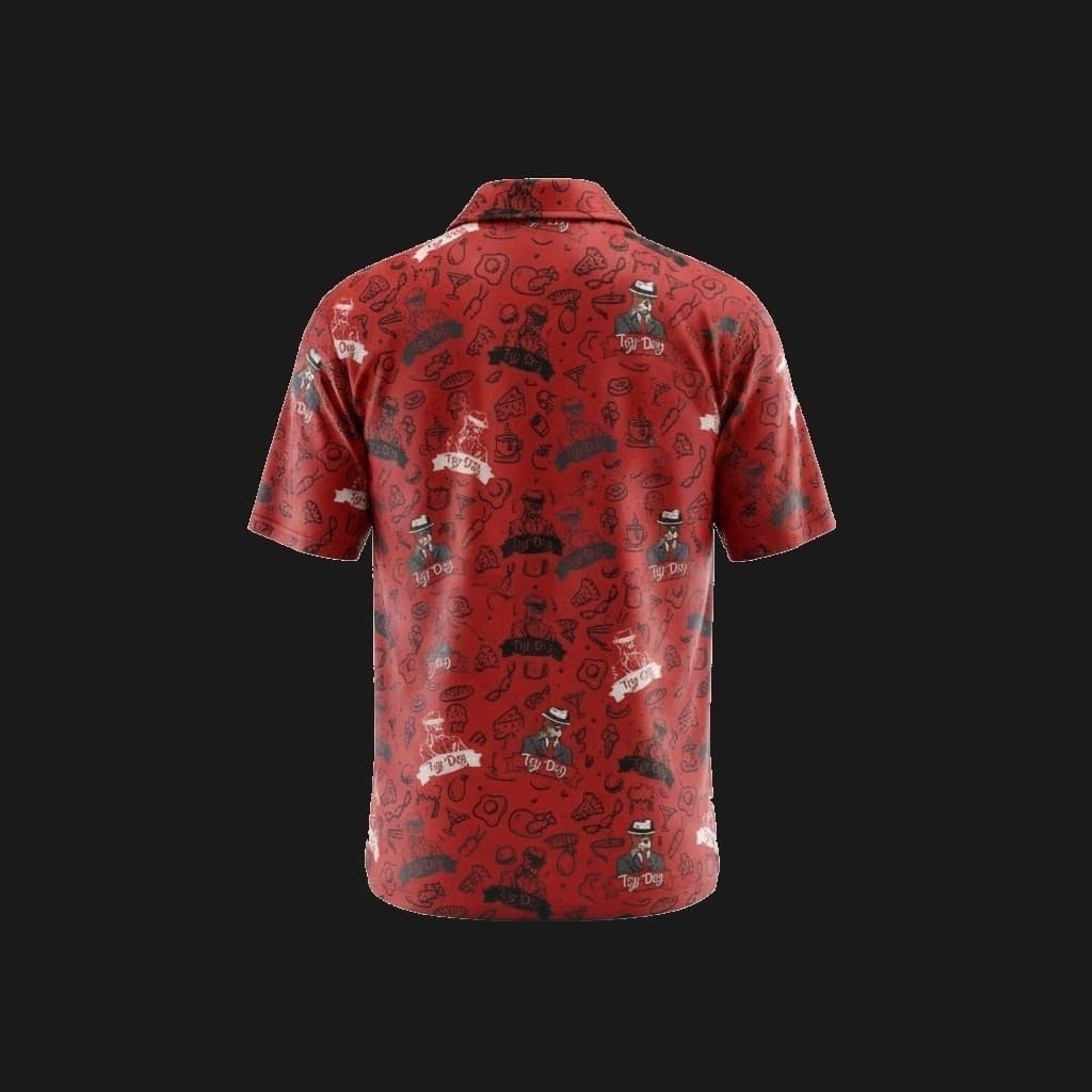 Top Dog Golf Shirt — Red — back